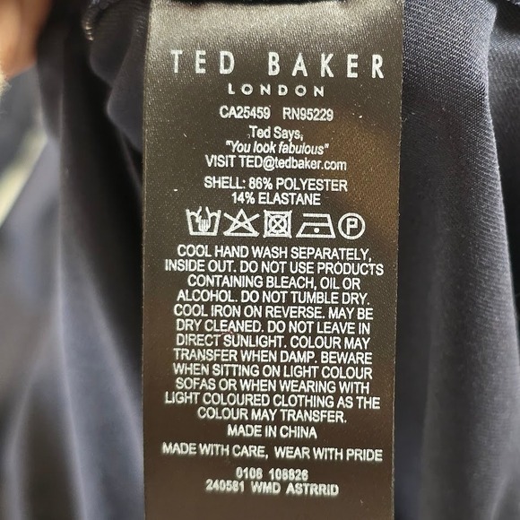 Ted Baker Womens 2 (4-6 US) Astrrid Long Sleeve Asymmetric Jersey Dress Navy NWT - Picture 6 of 13